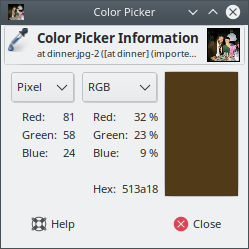 Color Picker Information Window